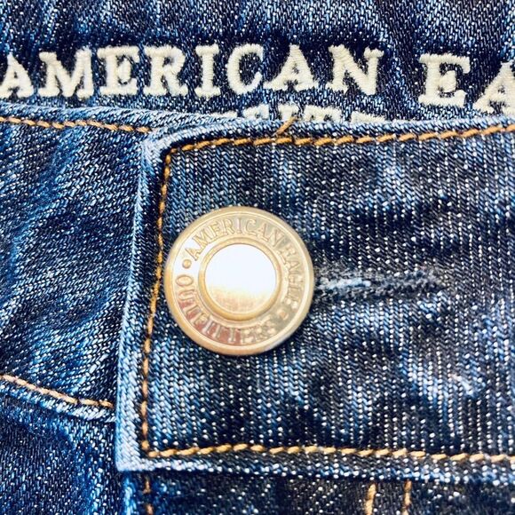 AEO Hi-Rise Festival Denim Blue Jean Shorts Size 0 - Picture 5 of 11